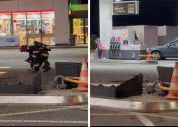 Dezastru la benzinărie. Ce a putut face un șofer băut zdravăn, e de noaptea minții