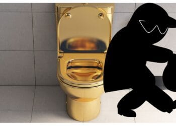 Un hoț a dat lovitura vieții. A furat o toaletă din aur de 18 carate. Prețul WC-ului este șocant