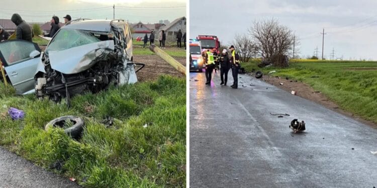 Accident mortal. Dezastru pe șosele. O mașină a „zburat” prin aer peste 100 de metri după un impact frontal