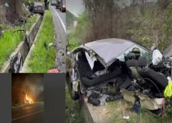 Tragedie pe șosele. Mașină ruptă în două. Un tânăr a murit pe loc, carbonizat, în vinerea neagră
