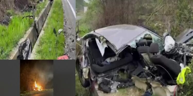 Tragedie pe șosele. Mașină ruptă în două. Un tânăr a murit pe loc, carbonizat, în vinerea neagră