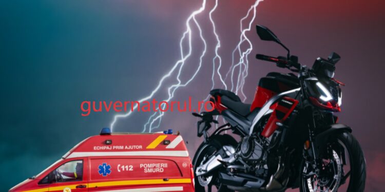 Incident total neobișnuit. Un motociclist a fost lovit de fulger în mers pe șosea