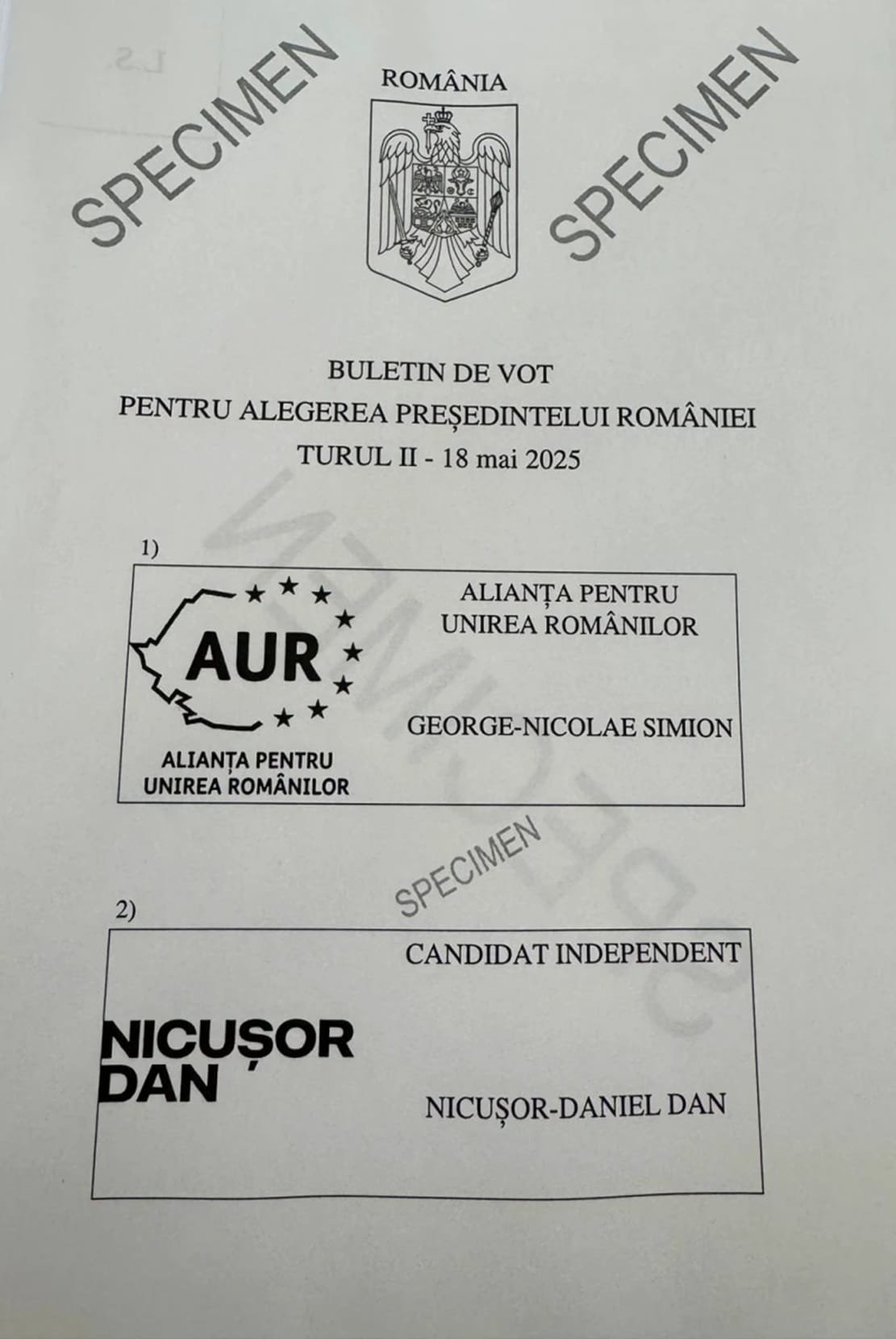 Al doilea tur de scrutin pentru alegerea preşedintelui României va avea loc duminică, 18 mai