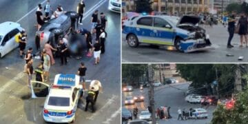 O șoferiță vitezomană care nu prea știe regulile de circulație în trafic s-a oprit cu mașina ei, într-un echipaj de Poliție aflat în Misiune