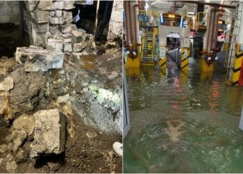 Infiltrațiile de apă au afectat un zid de susținere! Prăpăd în urma inundațiilor!