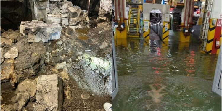 Infiltrațiile de apă au afectat un zid de susținere! Prăpăd în urma inundațiilor!