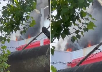 Incendiu violent la Mall. Pompierii au intervenit în forță cu 10 autospeciale. Oamenii s-au speriat îngrozitor!