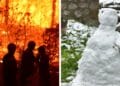 O țară e împărțită între vară și iarnă. Unde arde Soarele, incendiile au făcut prăpăd! Unde a nins, sunt peste 10 centimetri de zăpadă!