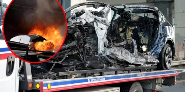 Un bărbat și doi copii au ars de vii într-o mașină Tesla, după ce autoturismul a fost implicat într-un accident rutier