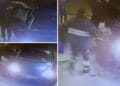 Imagini șocante. Un bărbat a vrut să își incendieze propria mașină, în benzinărie după ce a udat-o cu benzină!
