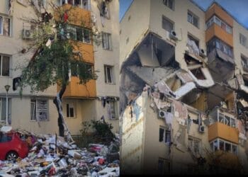 EXPLOZIE înfiorătoare. A distrus două etaje. Imagini șocante. Zeci de oameni răniți printre dărâmături!