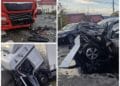 ACCIDENT CUMPLIT! Două tiruri și un turism s-au ciocnit violent! un bărbat și-a pierdut viața!
