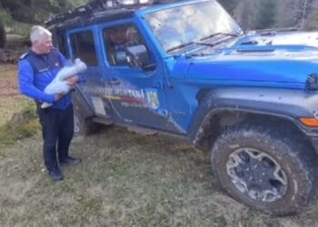 Turişti cu un bebeluş de 3 luni, salvaţi de jandarmii montani după ce s-au rătăcit prin munți!