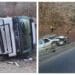 Accident grav! Șapte răniți, printre care și un copil! Au fost implicate două autoturisme şi un autocamion cu rumeguş