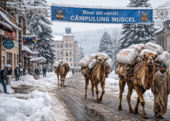Iarnă africană la Câmpulung: sare din Egipt, gheață din belșug și deszăpezire… imaginară