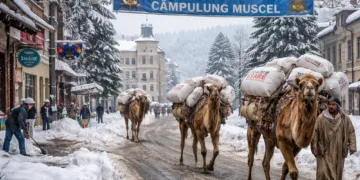 Iarnă africană la Câmpulung: sare din Egipt, gheață din belșug și deszăpezire… imaginară