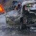 Accident cumplit! Două persoane au murit după ce o mașină a luat foc în urma impactului