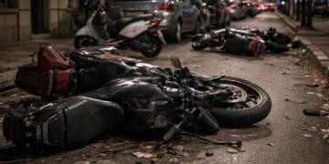 Motociclete răsturnate în miez de noapte! Un bărbat de 61 de ani, prins în flagrant de polițiști!