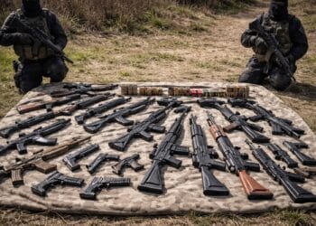 Arme ascunse după pietre, pe marginea drumului: rețea destructurată, trei bărbați trimiși în judecată