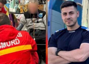 EROU ÎN TIMPUL LIBER! Un jandarm a salvat viața unui agent de pază într-un mall!