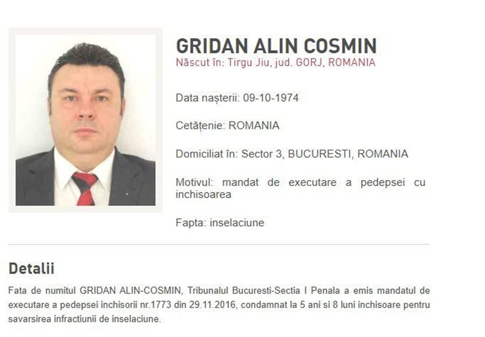 Fost polițist, adus în România după aproape 10 ani de urmărire internațională! Condamnat într-un dosar de înșelăciune de 1,2 milioane de euro