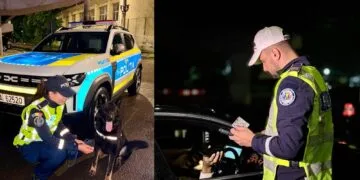 Razie rutieră cu câine antidrog pe șosele! Polițiștii au verificat șoferii suspectați că au consumat alcool sau substanțe interzise