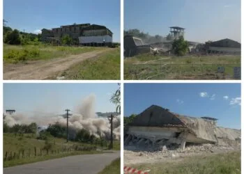 VIDEO: Fosta Uzină Electrică de la Pescăreasa, demolată după aproape un secol de istorie industrială!