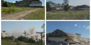 VIDEO: Fosta Uzină Electrică de la Pescăreasa, demolată după aproape un secol de istorie industrială!