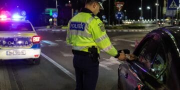 Drift în sensul giratoriu, deși avea permisul suspendat. Tânăr de 22 de ani reținut!