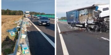 Accident cu două TIR-uri pe Drumul Expres Craiova–Pitești. Circulația spre Pitești, închisă temporar