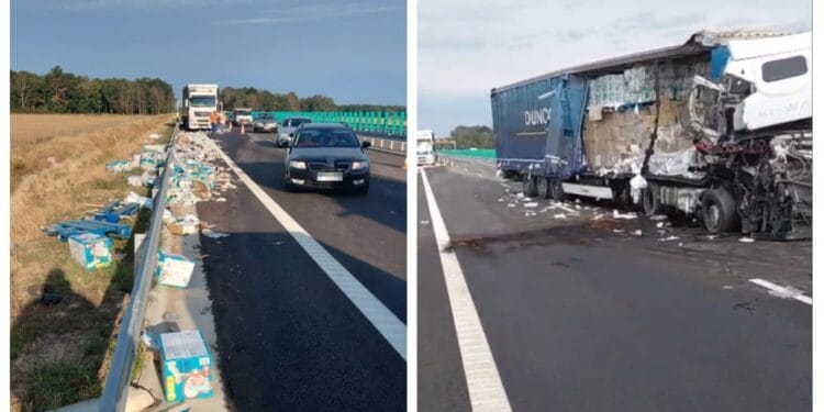 Accident cu două TIR-uri pe Drumul Expres Craiova–Pitești. Circulația spre Pitești, închisă temporar