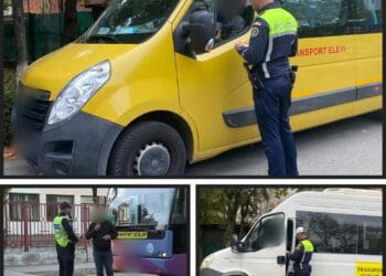 Microbuzele școlare, verificate de polițiști. Șoferii au fost testați pentru alcool