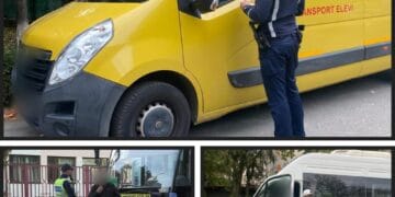Microbuzele școlare, verificate de polițiști. Șoferii au fost testați pentru alcool