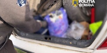 Drogurile, ascunse într-o mașină parcată pe un teren. Doi bărbați, arestați în dosare DIICOT
