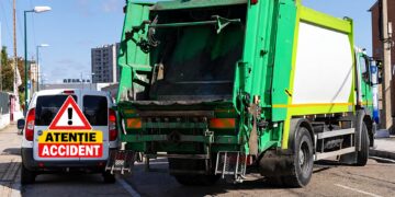 Angajat de la salubritate, lovit de o mașină în timp ce traversa strada pentru a ridica o pubelă