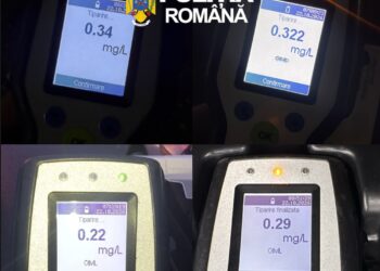 Razie de amploare pe șoselele! Patru șoferi, prinși băuți la volan