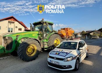 Tânăr de 22 de ani, prins cu un utilaj agricol neînmatriculat! Nu avea nici permis de conducere